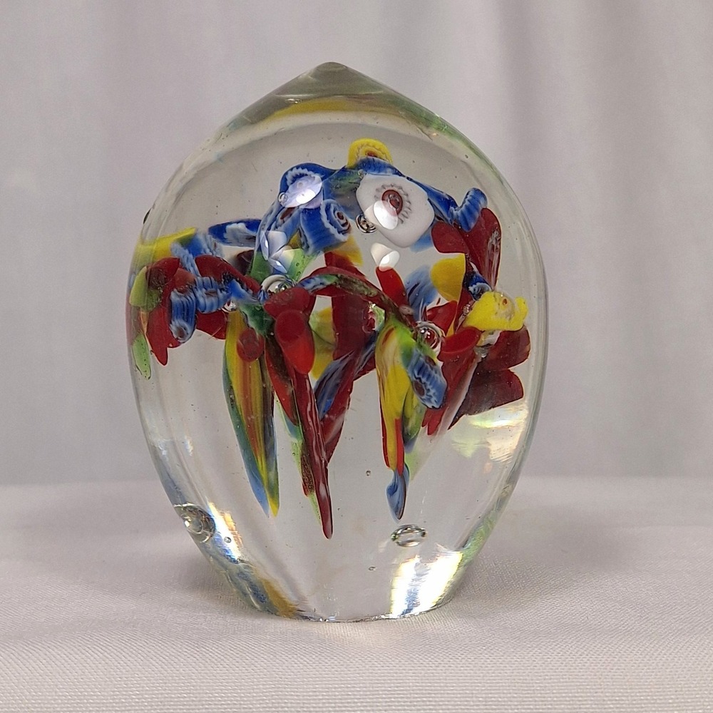 Paperweight Art Glass Murano‎ Bohemian Style Handblown Color Egg 3 1/2" Vintage